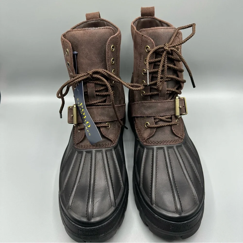 Polo Ralph Lauren Brown and Black High Leather Boots Size 11.5 D